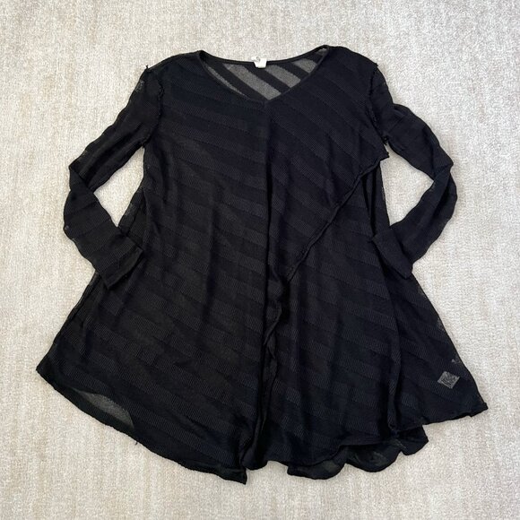 Free People We The Free Oversized Striped Sheer Tunic Sweater S - Picture 1 of 11